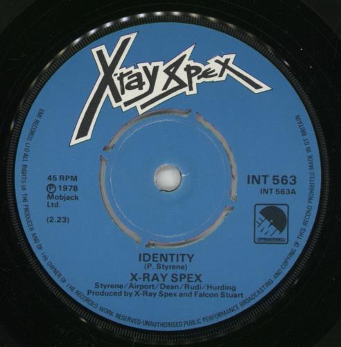 X-ray spex LP アナログ レコード X-Ray Spex Identity - 4pr + Picture Sleeve - VG UK 7